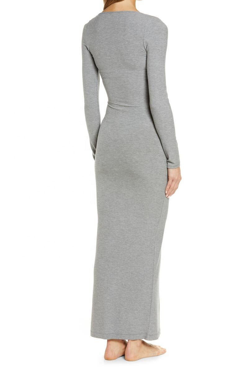 Women's Long Sleeve Close-Fit Maxi Dress